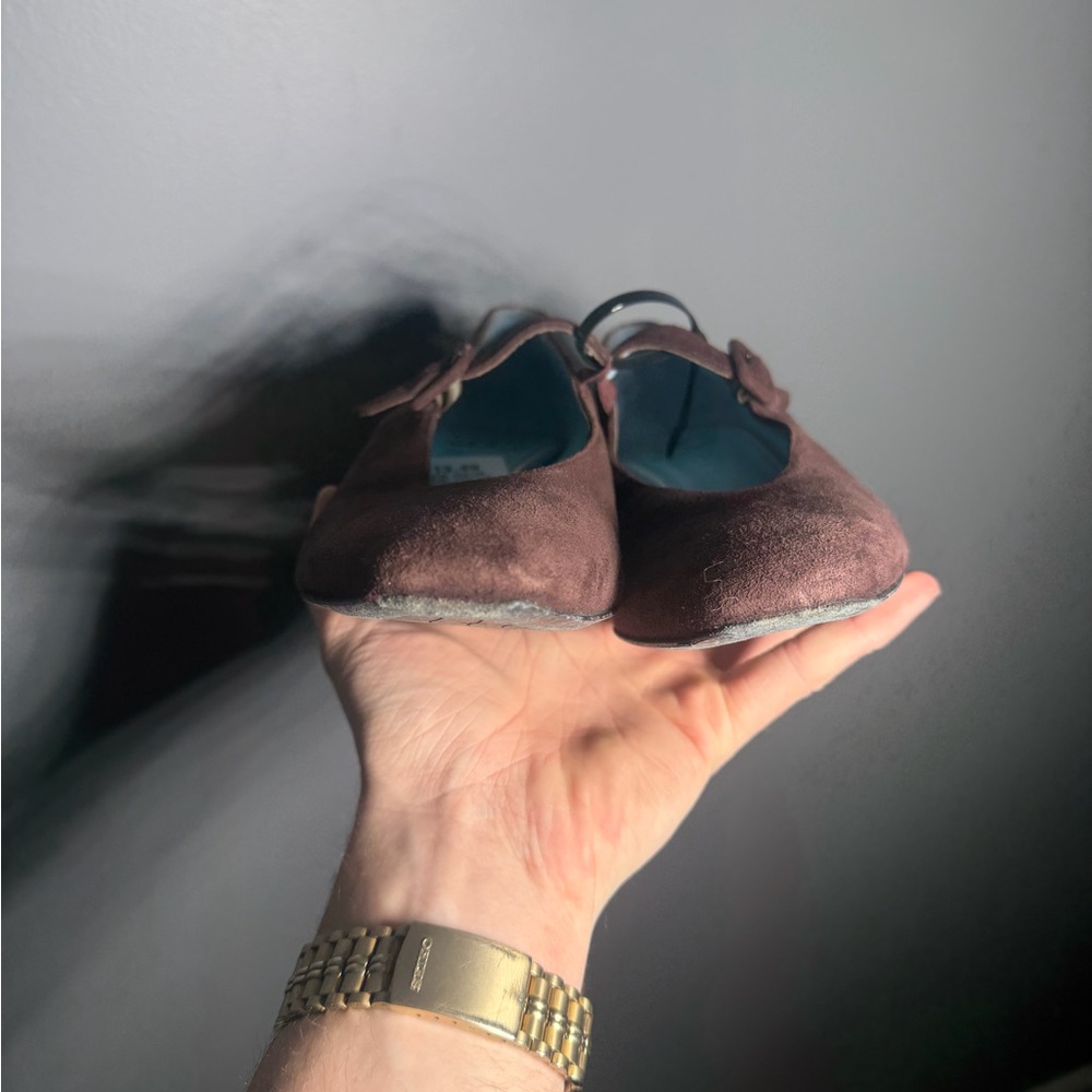 Thierry Rabotin Brown Suede Heeled Mary Jane’s Size EU 38.5 - Picture 6 of 7